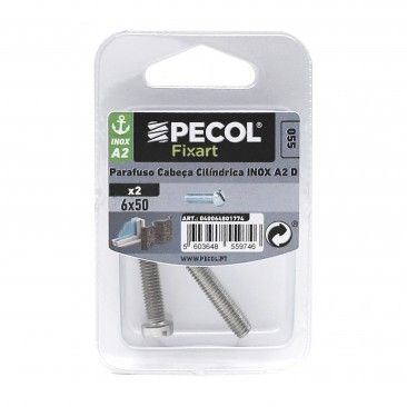 Parafuso Cabe�a Cilindrica Fnd A2 M6x50 Inox Bl 2