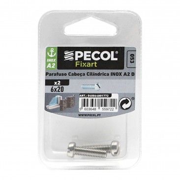 Parafuso Cabe�a Cil�ndrica Fnd A2 M6x20 Inox Bl 2