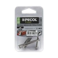 Parafuso Aglomerado Cabe�a Embeber Pz A2 4x50 Inox Bl 6