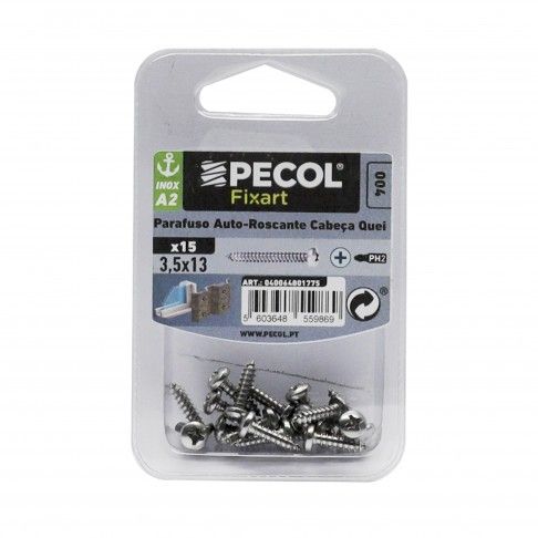Parafuso Auto Roscante Cabe�a Queijo Ph A2 6x12,70 Inox Bl15