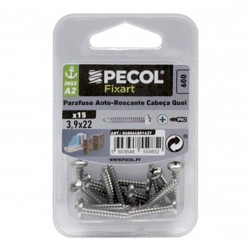 Parafuso Auto Roscante Cabe�a Queijo Ph A2 7x22 Inox Bl 15