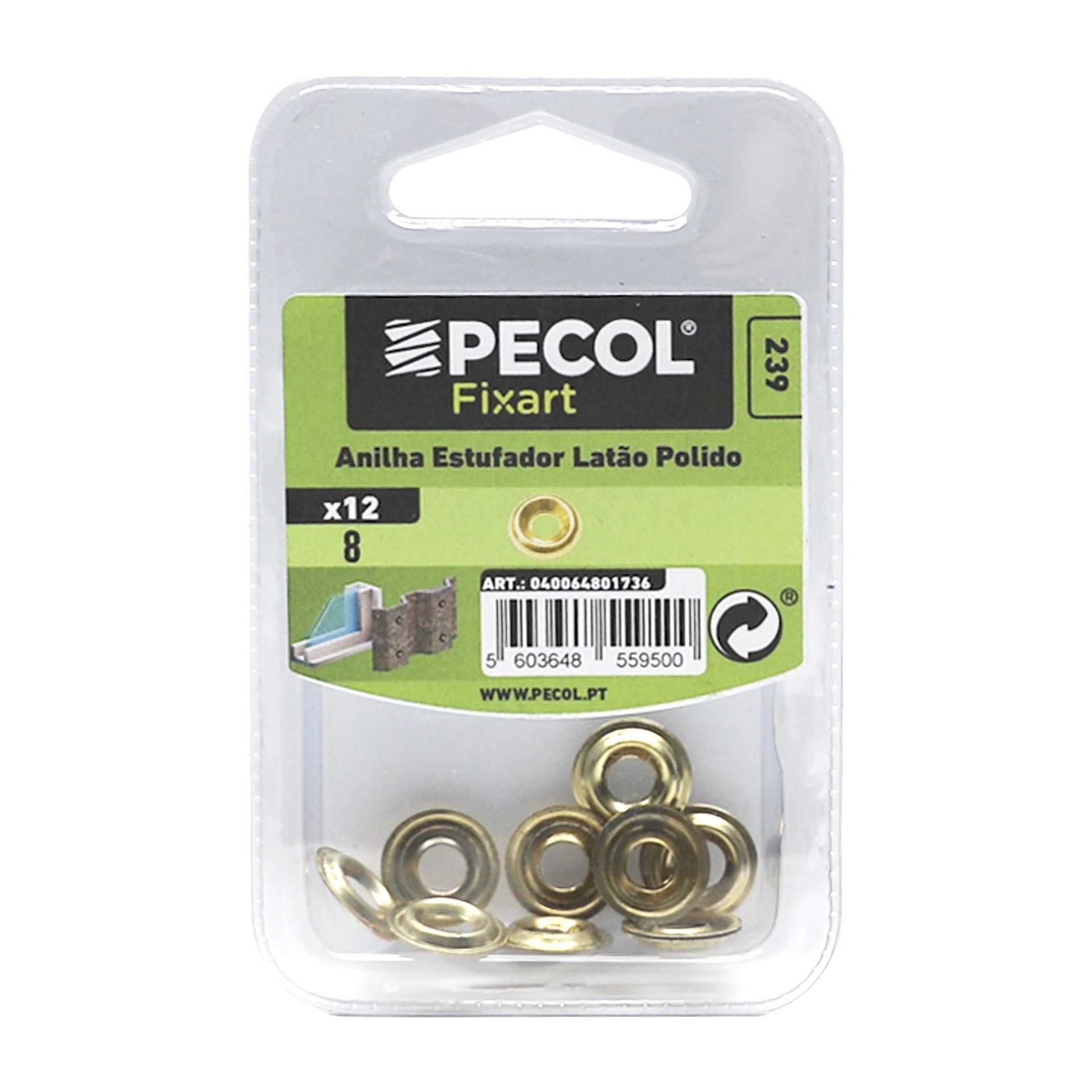 Anilha Estufador N.8 Latão Pol. Bl 12