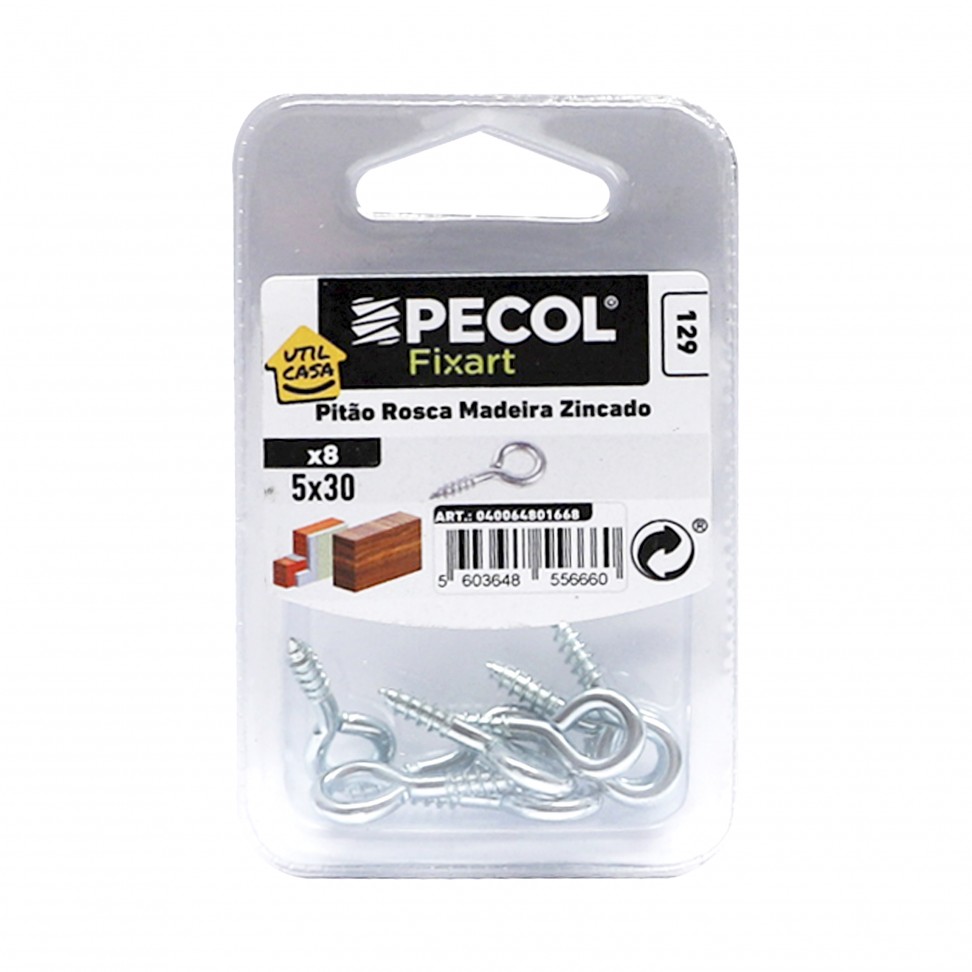 Pit�o Roscado 5x30 Zn Bl 8