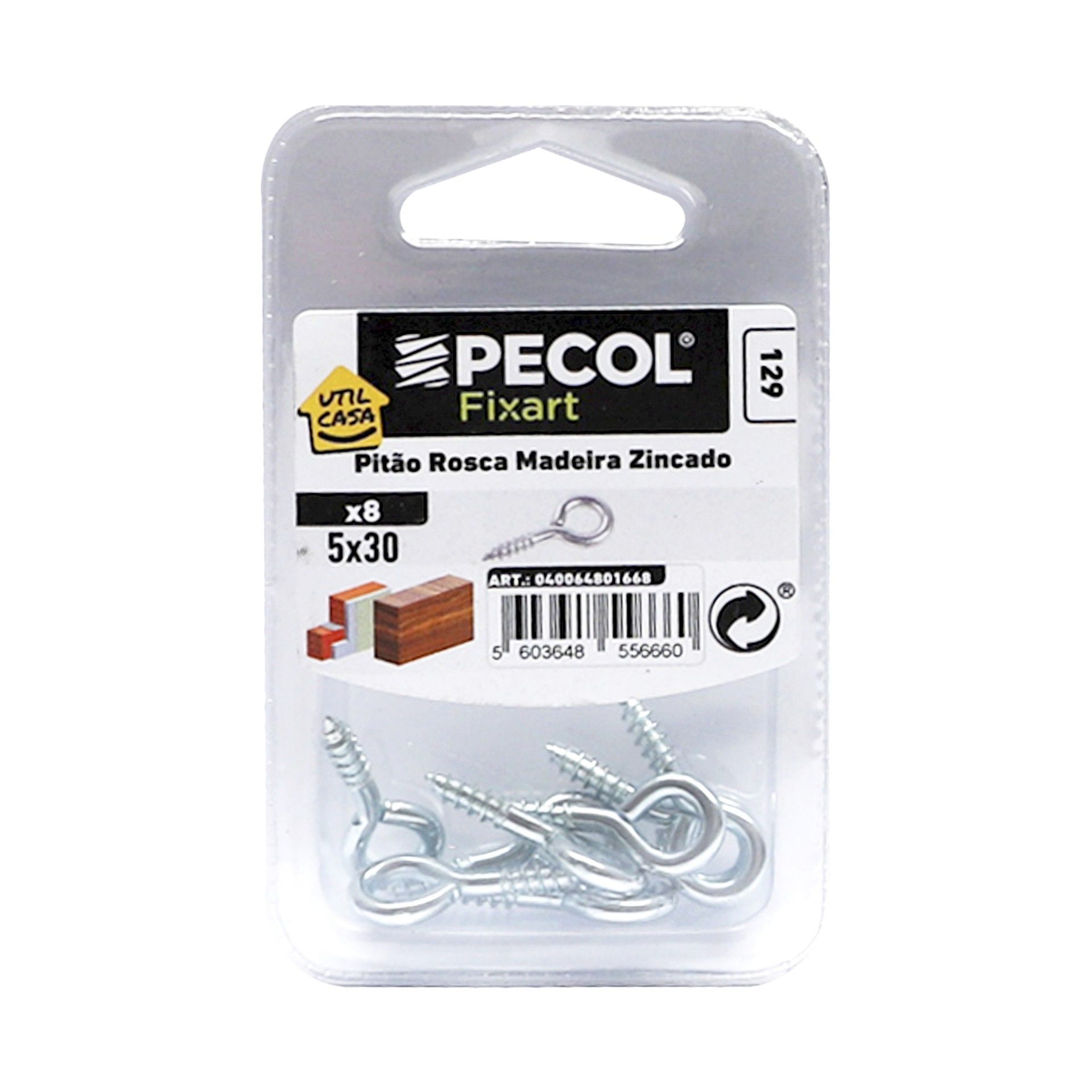 Pitão Roscado 5x30 Zn Bl 8