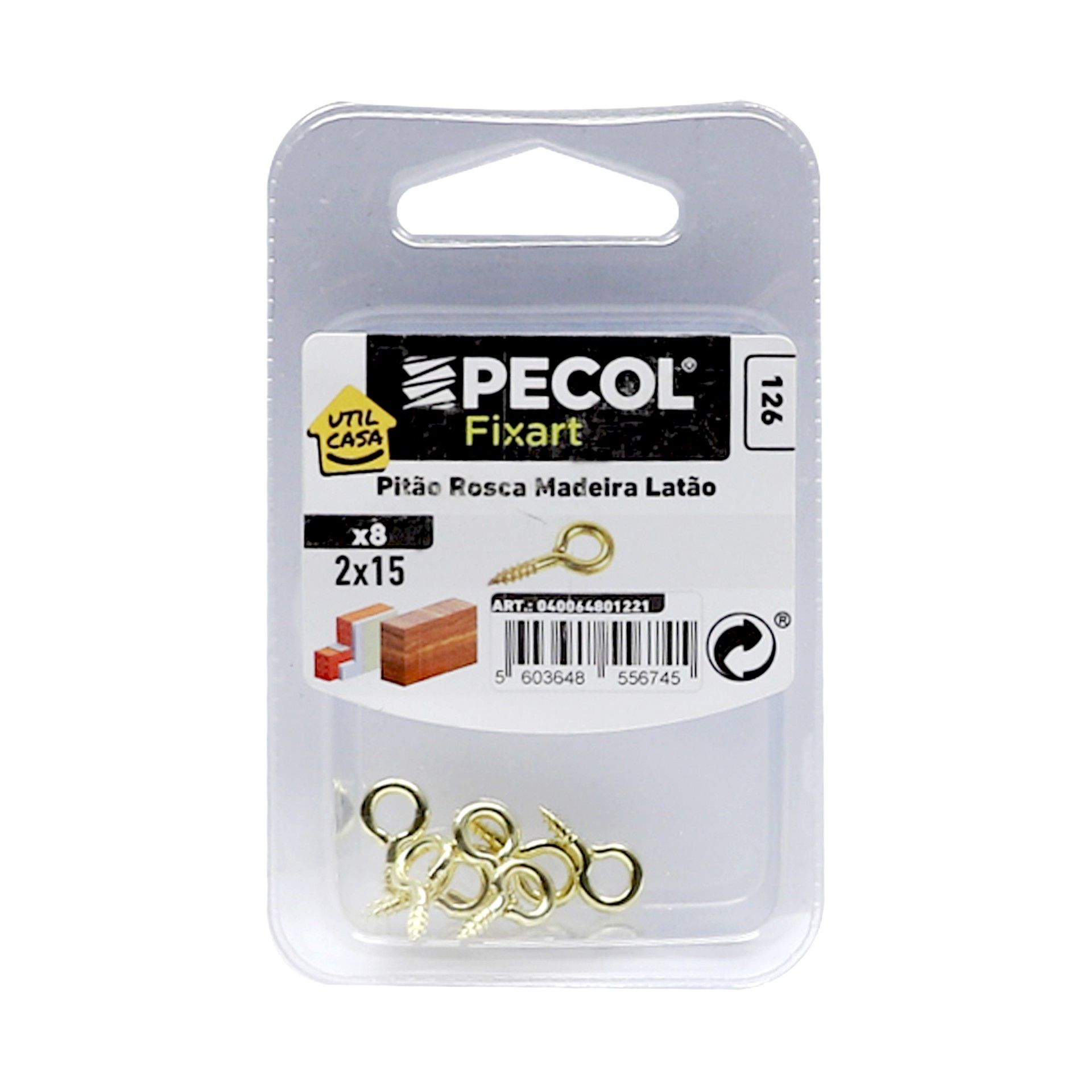 Pitão Roscado 2x15 Latão Bl 10