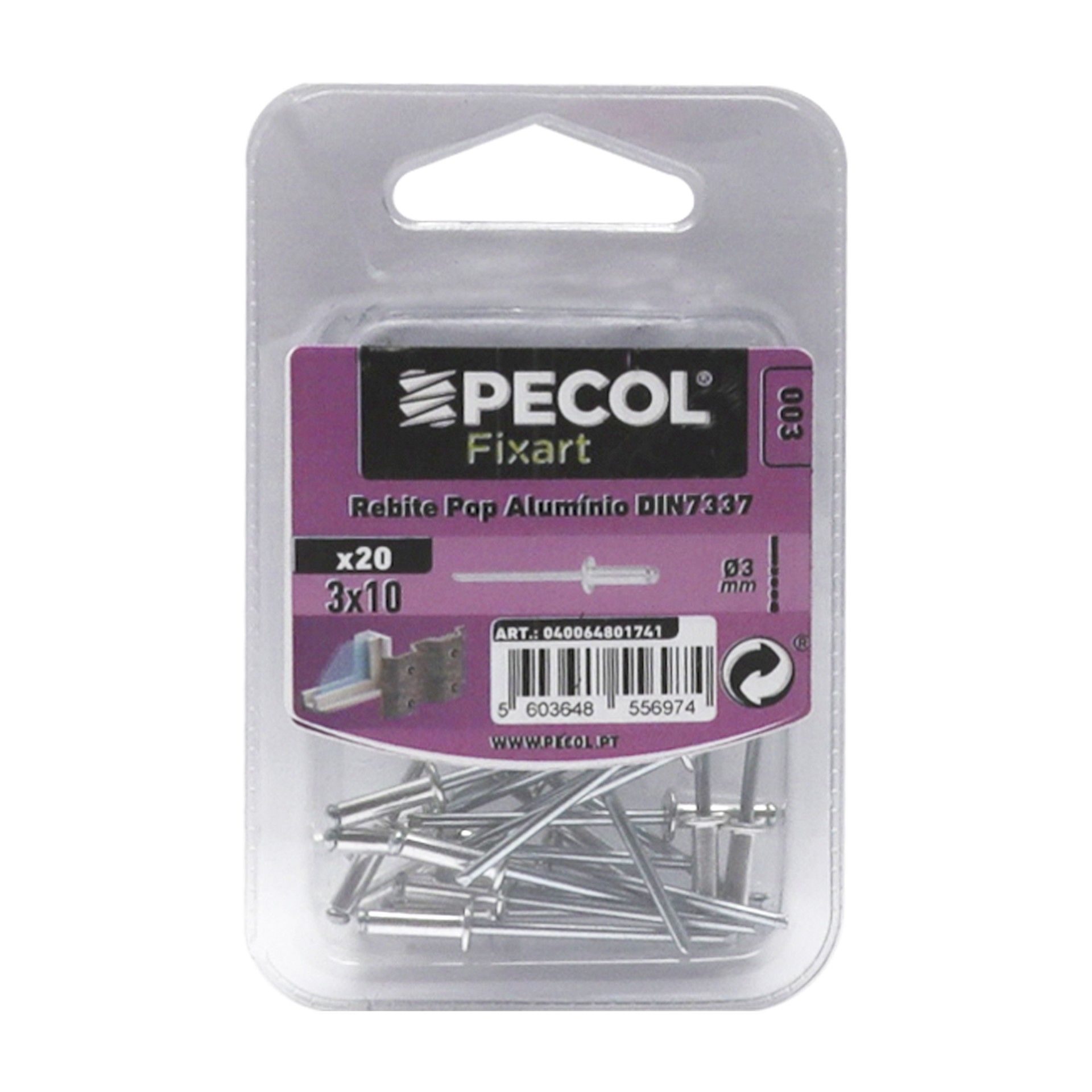 Rebites Pop 3x10 Alumínio Bl 20