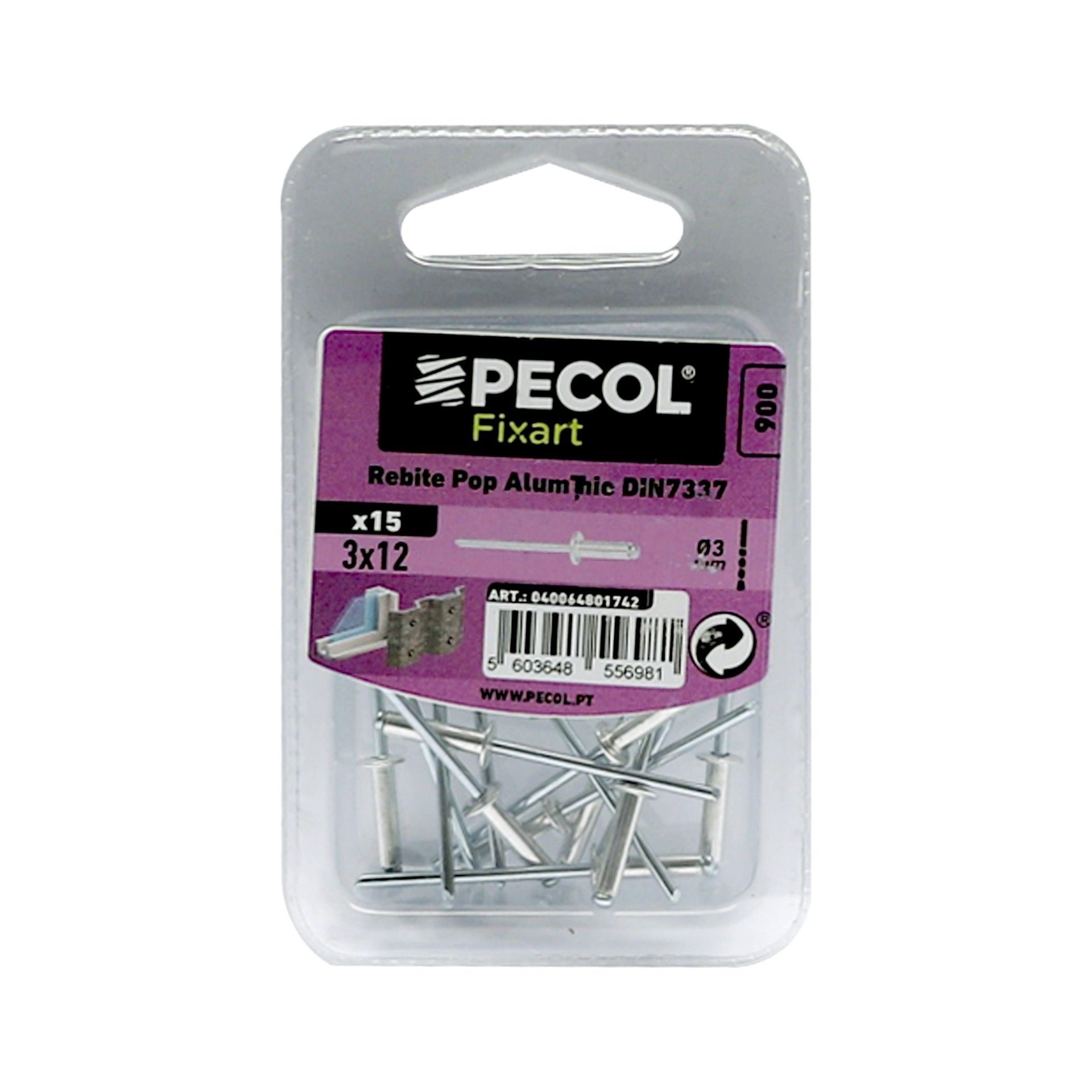 Rebites Pop 3x12 Alumino Bl 15