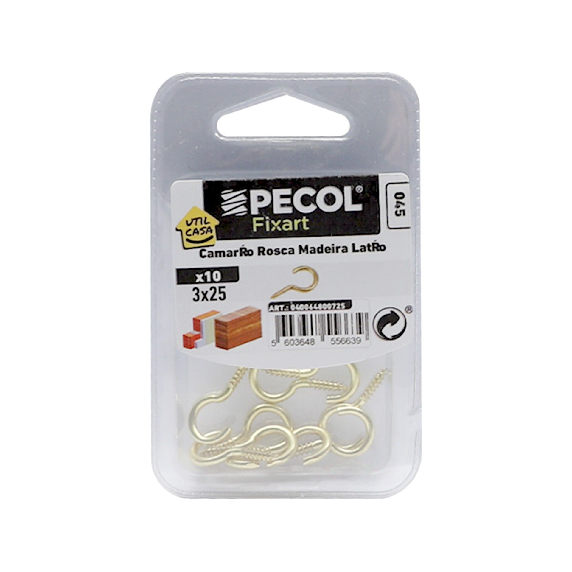 Camarão Roscado 3x25 Latão Bl 12