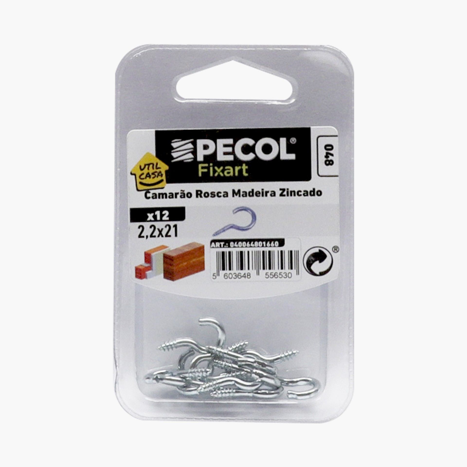 Camarão Roscado 2,2x21 Zn Bl 12