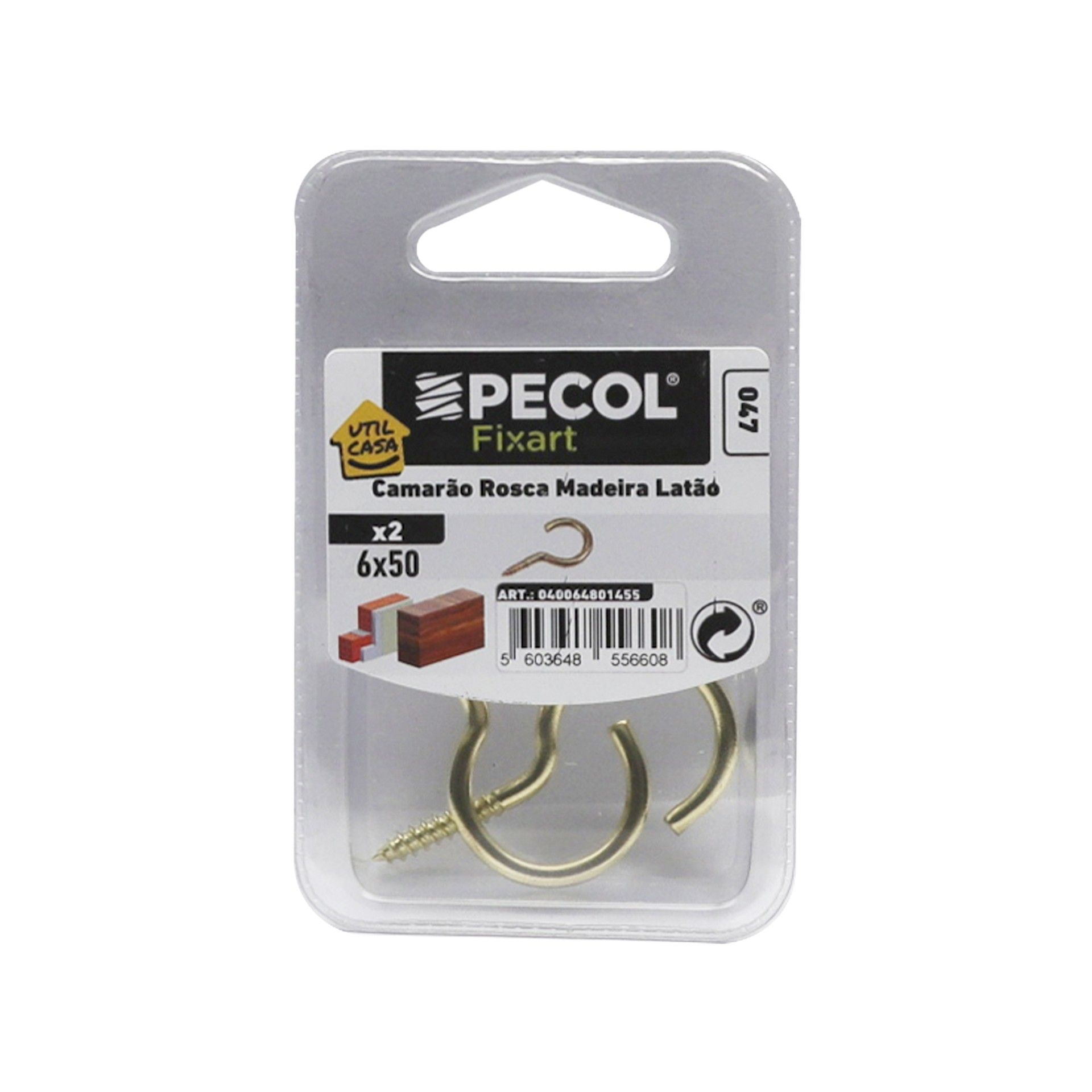 Camarão Roscado 6x50 Latão Bl 3