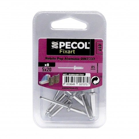 Rebites Pop 5x20 Alumino Bl 8 Rebites Pop 5x20 Alumino Bl 8
