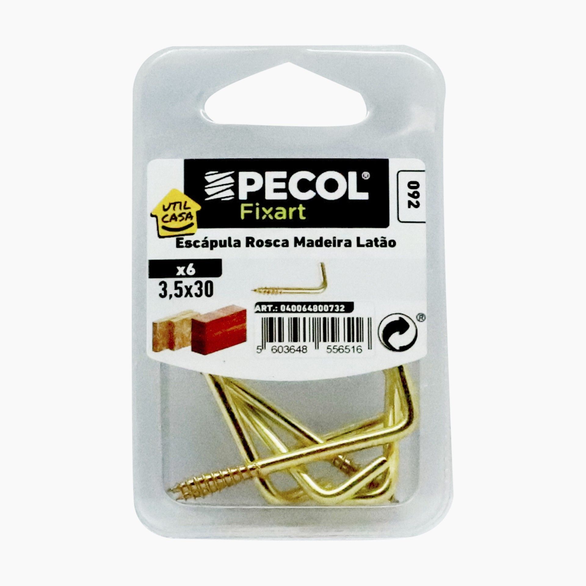 Escapula Roscada 3,5x30 Latão Bl 6