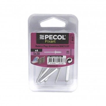 Rebites Pop 5x30 Alumino Bl 6 Rebites Pop 5x30 Alumino Bl 6
