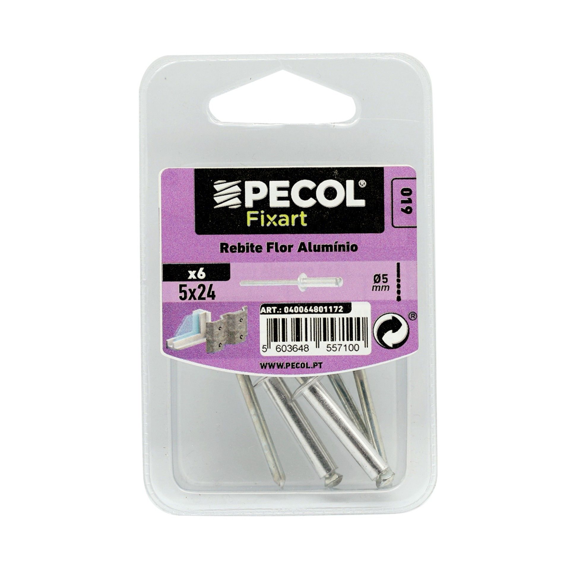 Rebites Flor 5x24 Alumínio Bl 6