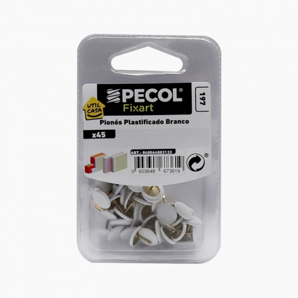 Pion�s Plastificado Branco 45 unidades