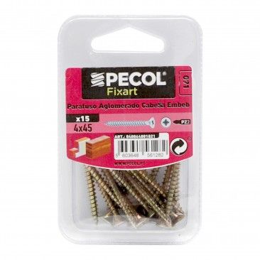 Parafuso Aglomerado Cabe�a Embeber Pz Pa 4x45 Bl 15