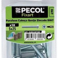 Parafuso Cabeça Queijo Ferro Zincado M5x25 Bl 10 Parafuso Cabeça Queijo Ferro Zincado M5x25 Bl 10
