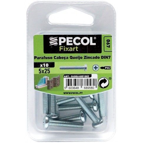 Parafuso Cabeça Queijo Ferro Zincado M5x25 Bl 10 Parafuso Cabeça Queijo Ferro Zincado M5x25 Bl 10
