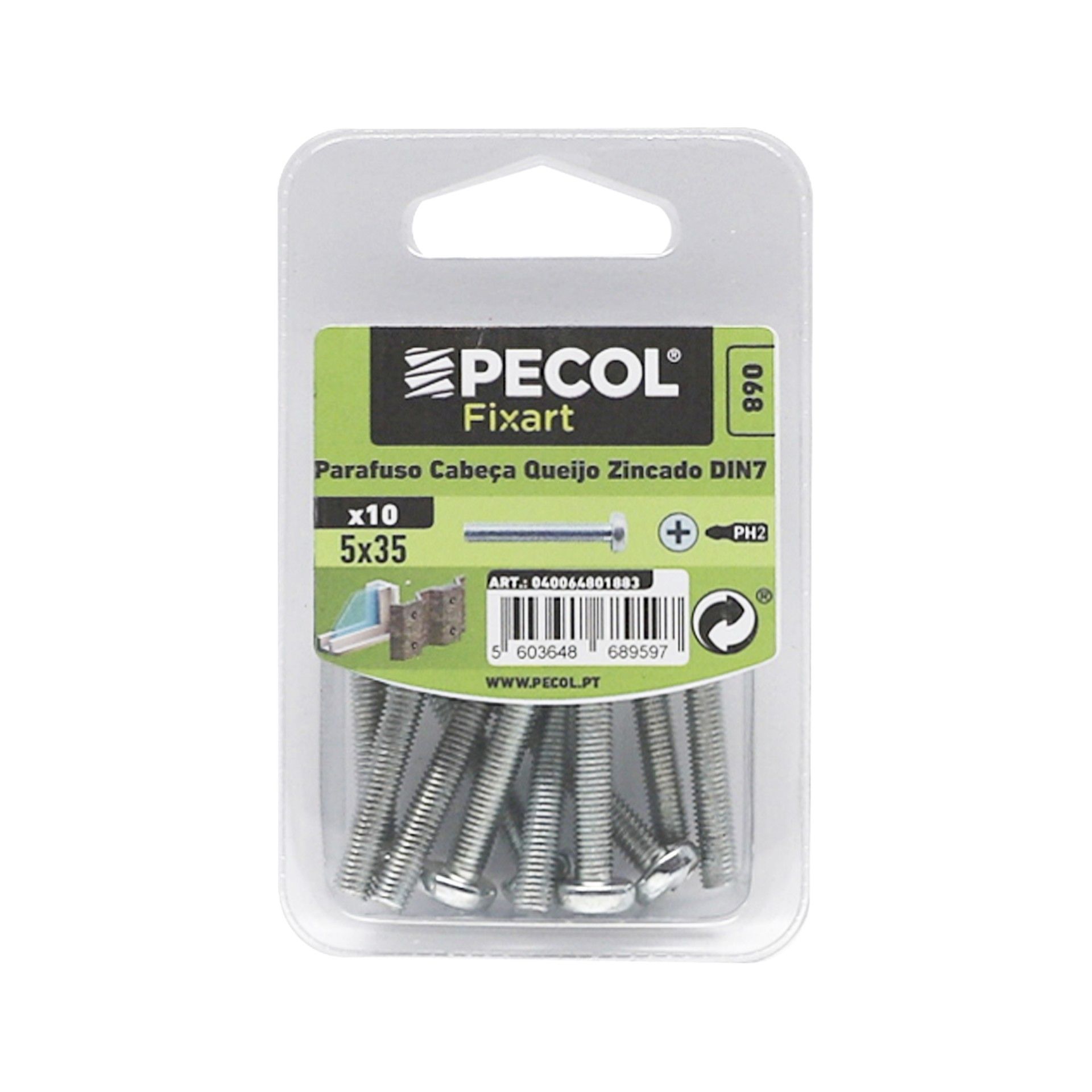 Parafuso Cabeça Queijo Ferro Zincado M5x35 Bl 10