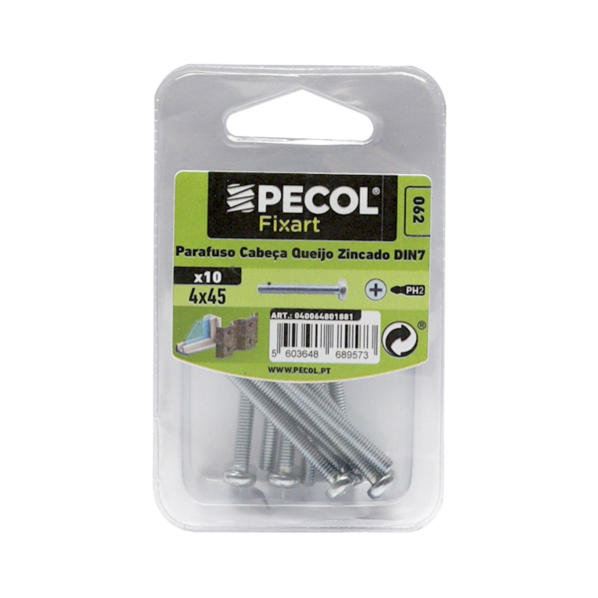 Parafuso Cabeça Queijo Ferro Zincado M4x45 Bl 10
