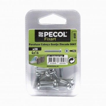 Parafuso Cabe�a Queijo Ferro Zincado M4x16 B+l 20
