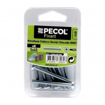 Parafuso Cabe�a Queijo Ferro Zincado M5x45 Bl 8