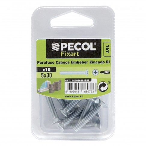Parafuso Cabeça Embeber Ph M5x30 Bl 10 Parafuso Cabeça Embeber Ph M5x30 Bl 10