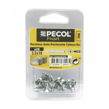 Parafuso Cabe�a Embeber A�o Zincado 3,5x10 Bl 25