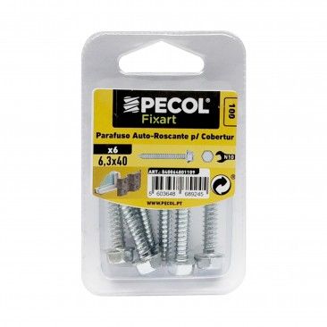 Parafuso P/Cobertura A�o Zincado 6,3x40 Bl 6