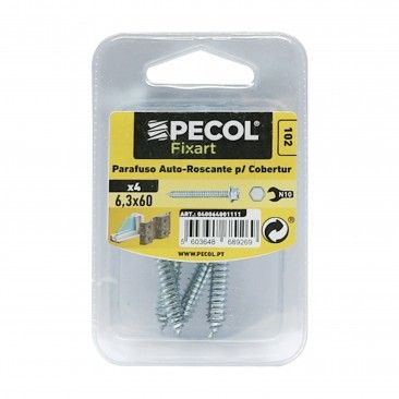 Parafuso Para Cobertura A�o Zincado 6,3x60 Bl 4