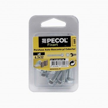 Parafuso  P/Cobertura A�o Zincado 6,3x32 Bl 8