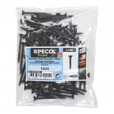 Parafuso Cabe�a Embeber Ph A�o Fosfatado 3,5x45 - Saco 100