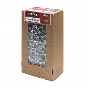Parafuso Aglomerado Cabe�a Embeber Pz  A�o Zn 4x30  1000un