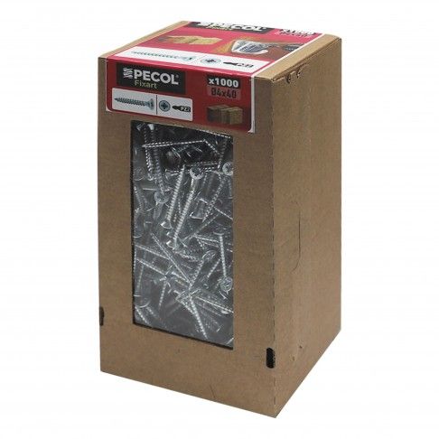Parafuso Aglomerado Cabeça Embutir Pz Aço Zn 4x40 750un Parafuso Aglomerado Cabeça Embutir Pz Aço Zn 4x40 750un