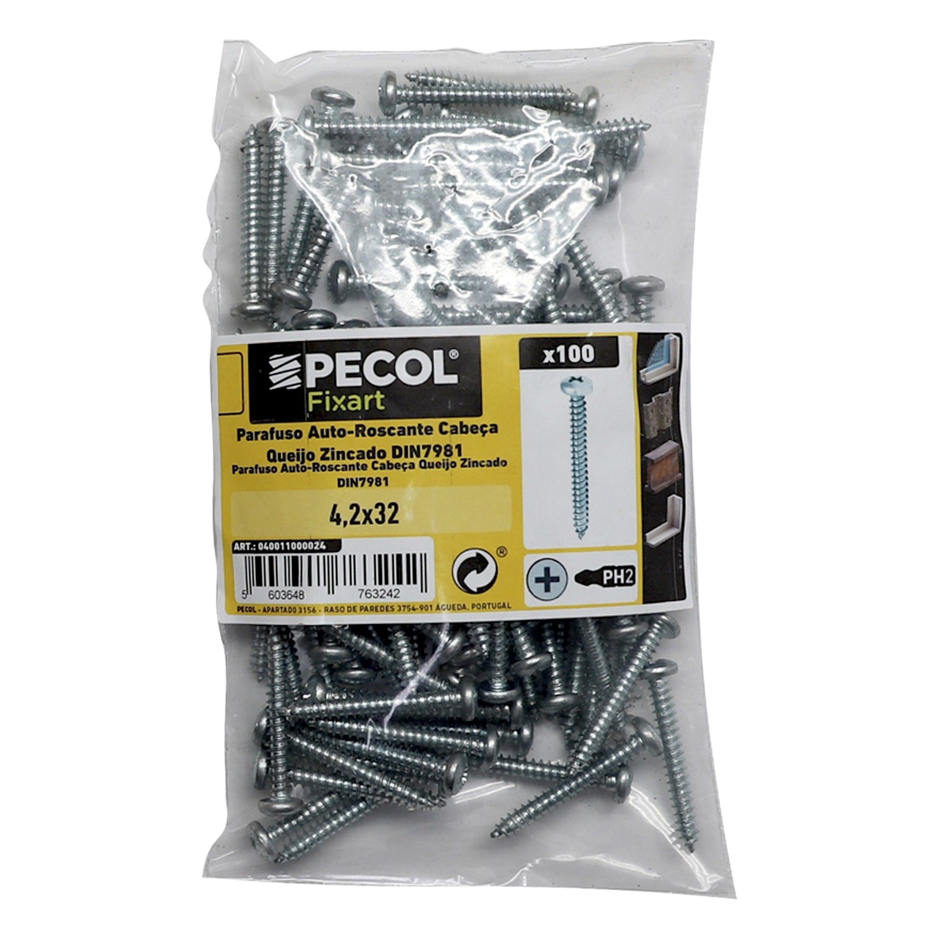 Parafuso Atr Cq Din7981 Aço Zn11/4x8 100 unidades