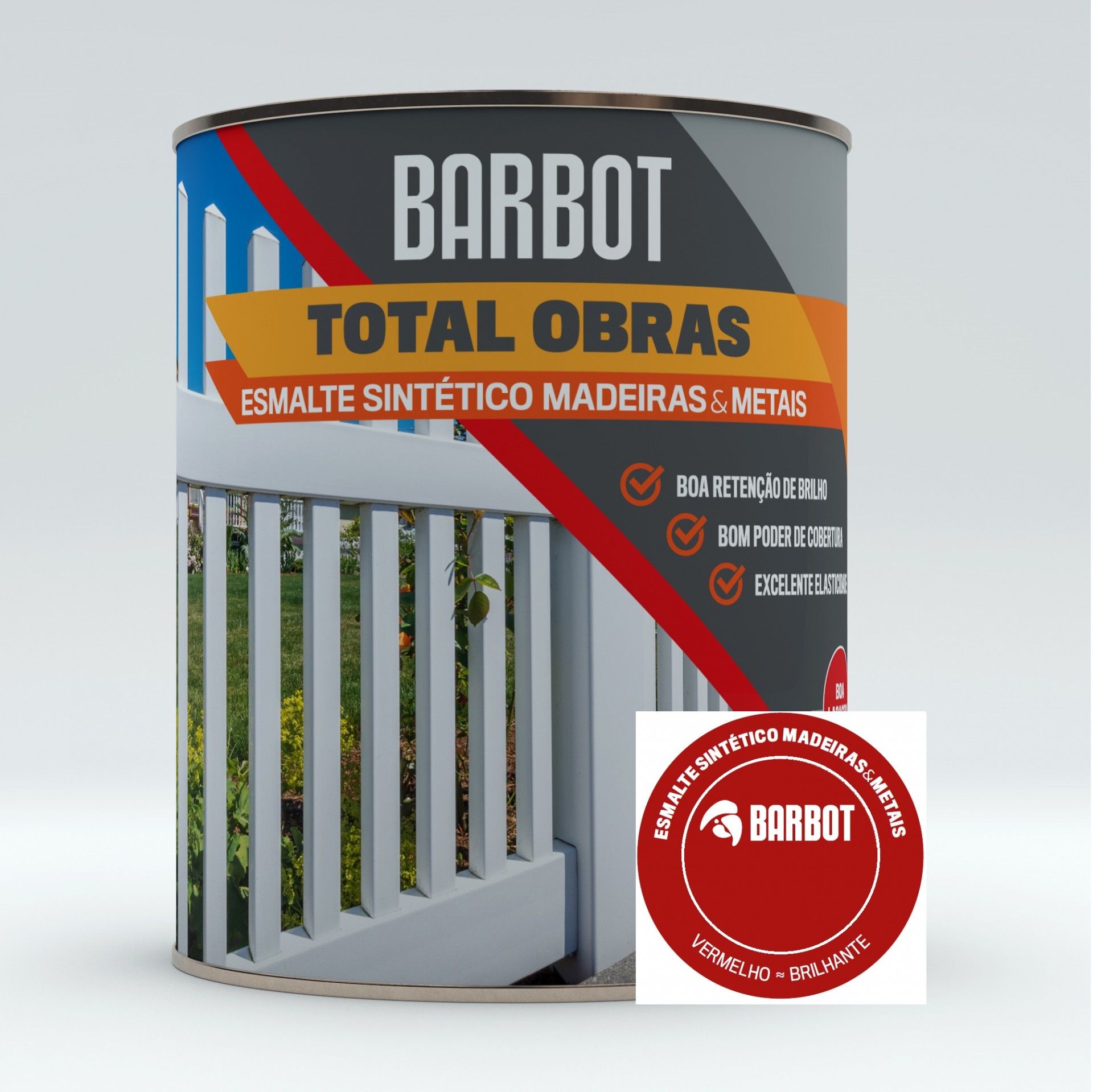 Esmalte Obras Sintético Brilhante Vermelho 0,75L