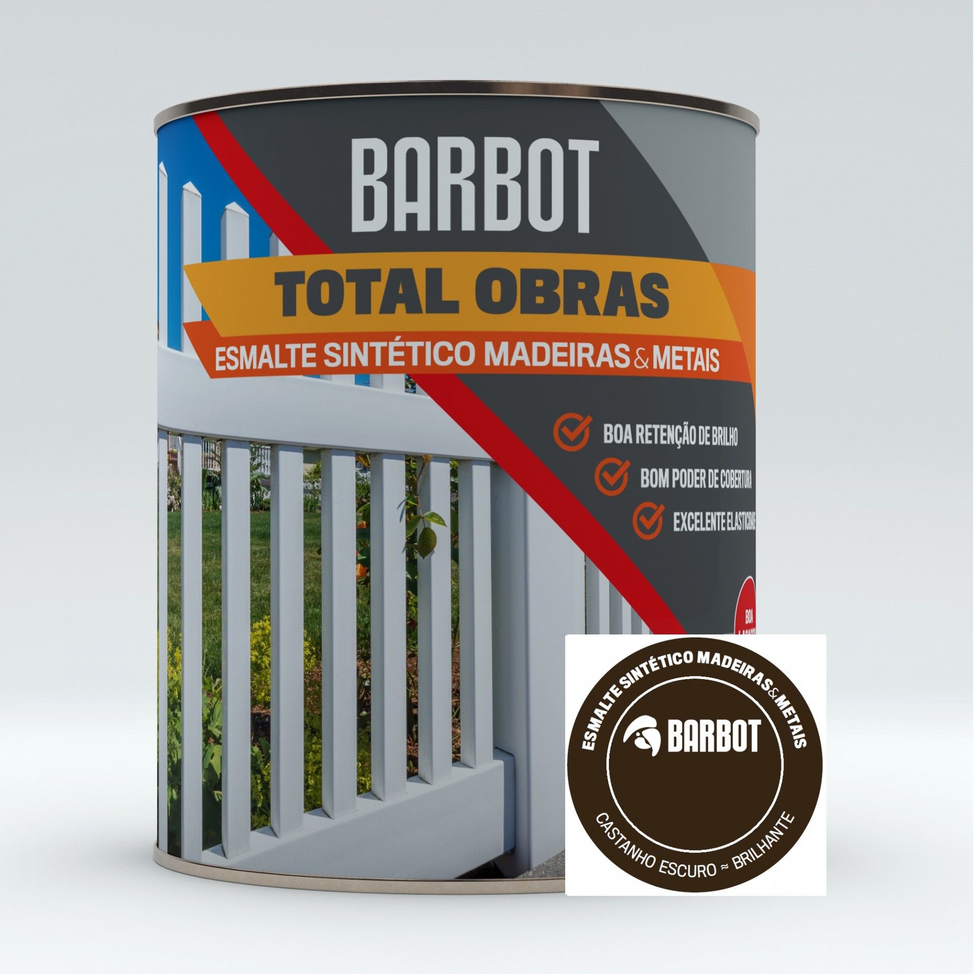 Esmalte Obras Sintético Brilhante Castanho Escuro 0,75L