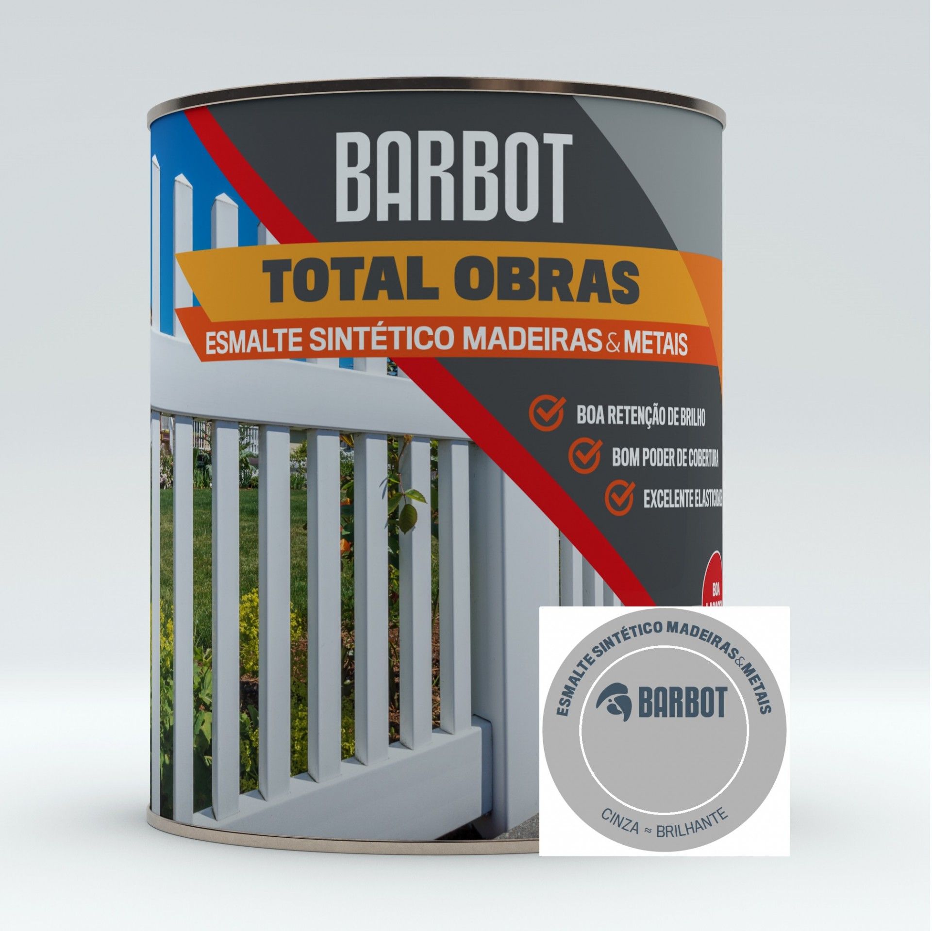 Esmalte Obras Sintético Brilhante Cinza 0,75L