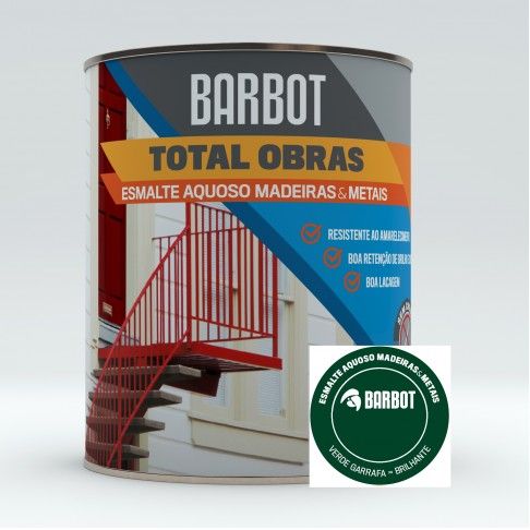 Esmalte Obras Aquoso Brilhante Verde Garrafa 0,75L Esmalte Obras Aquoso Brilhante Verde Garrafa 0,75L