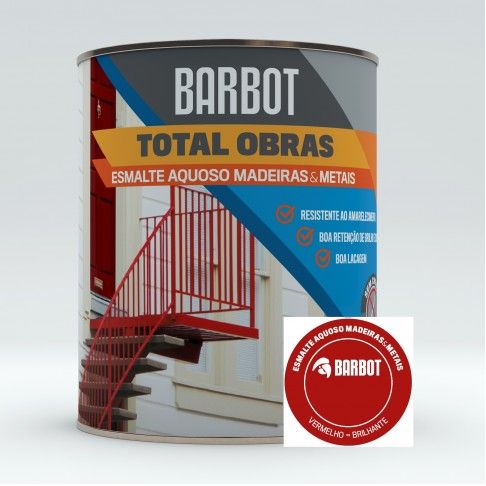 Esmalte Obras Aquoso Brilhante Vermelho 0,375L Esmalte Obras Aquoso Brilhante Vermelho 0,375L