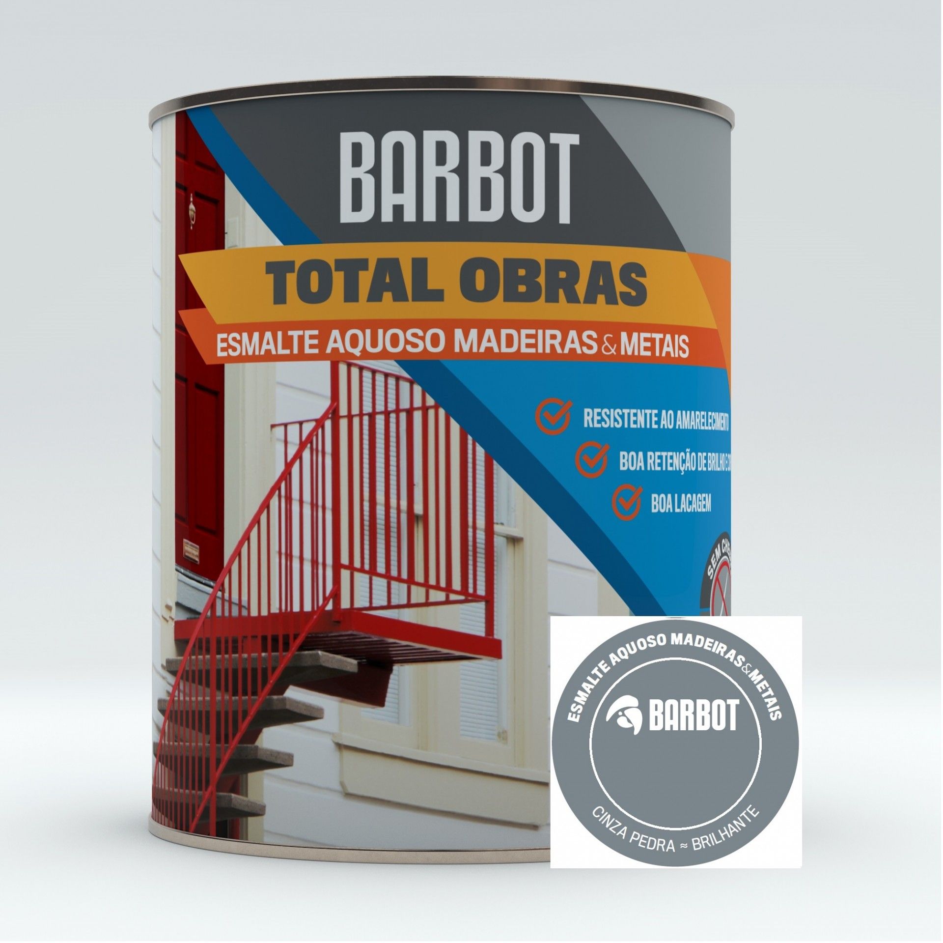 Esmalte Obras Aqua Cinza Pedra 0,375l