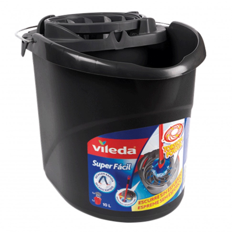 Balde Superf�cil C/Espremedor Cinza 10l