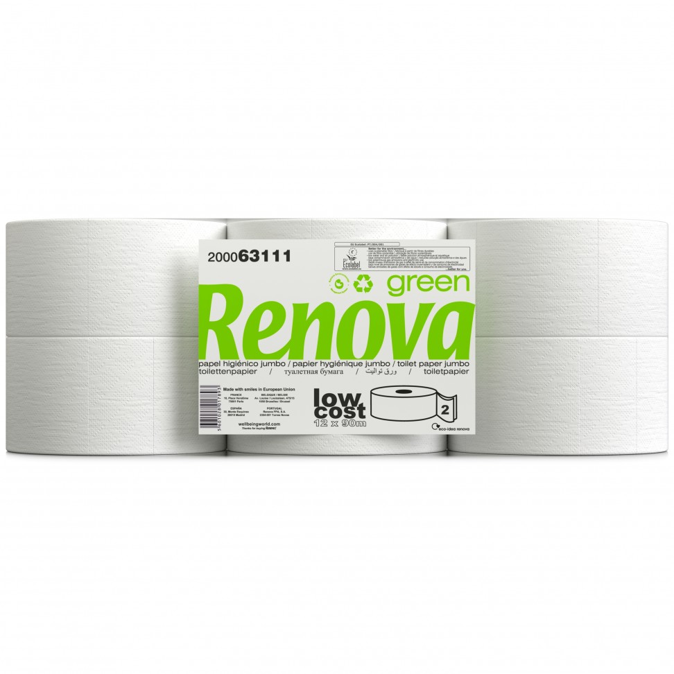 Papel Higienico Jumbo 90m 2 folhas 12 rolos Papel Higienico Jumbo 90m 2 folhas 12 rolos