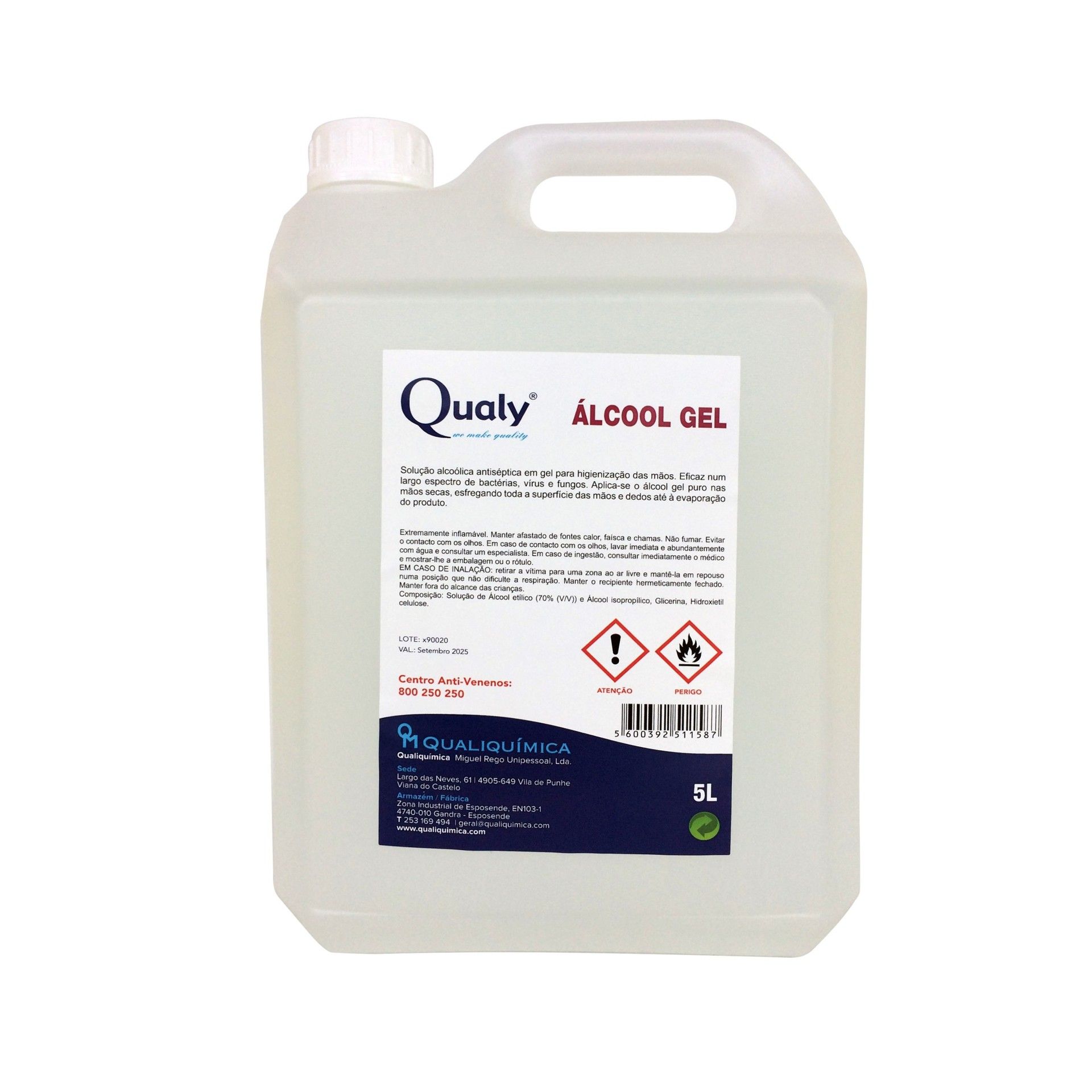 Desinfetante Mãos Gel Alcool 70% 5l