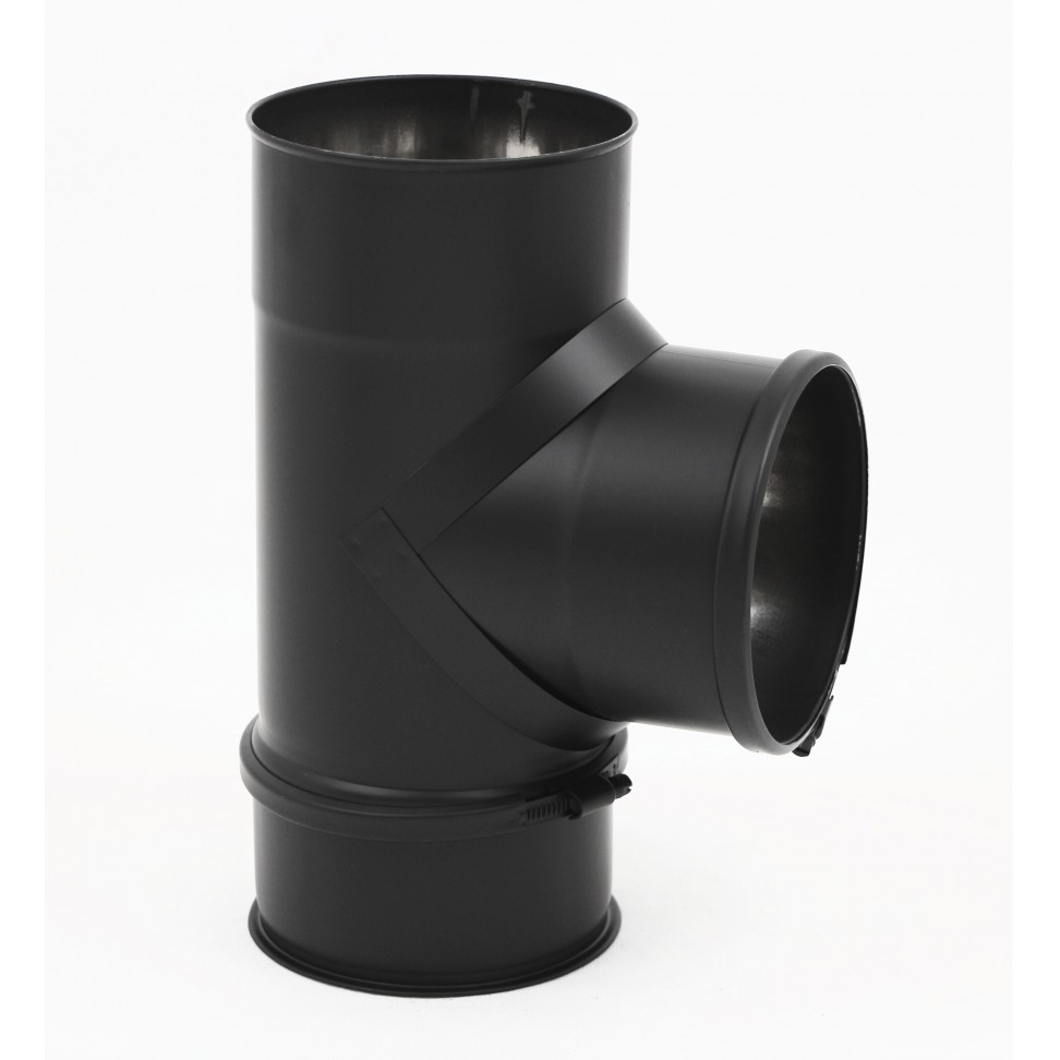T� com Tampo 90� Inox Negro Diam.150
