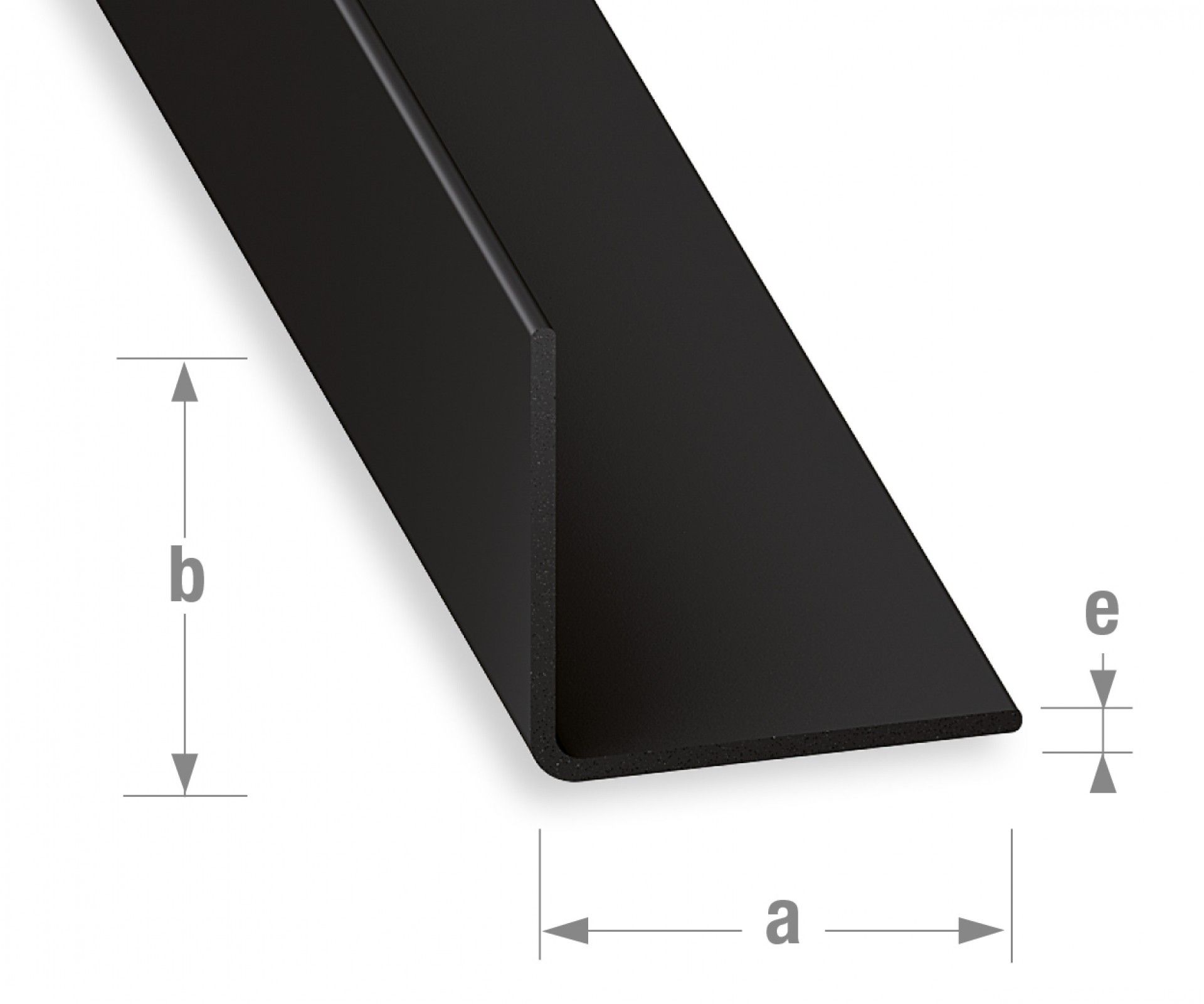 Cantoneira Pvc 20x20x1mm2m Lacado Preto