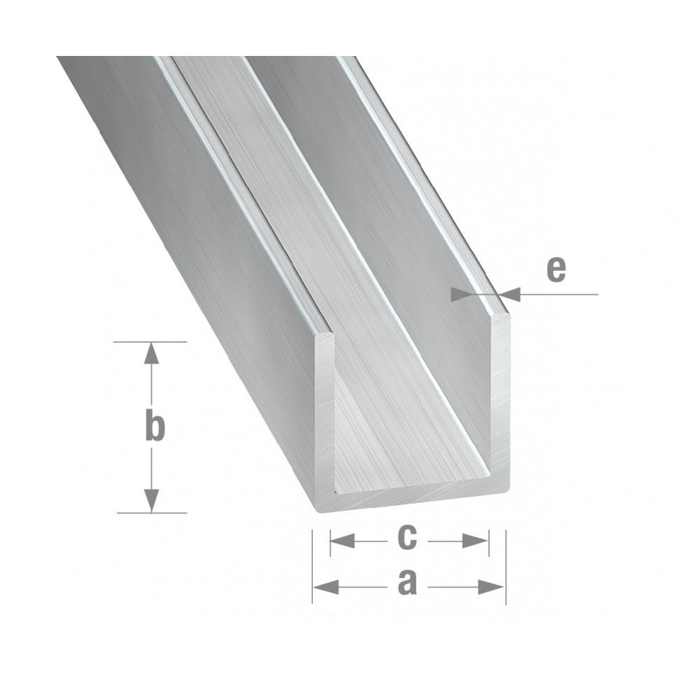 Perfil U Aluminio 8x8mm 2m Perfil U Aluminio 8x8mm 2m