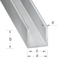 Perfil U Aluminio 8x8mm 2m Perfil U Aluminio 8x8mm 2m