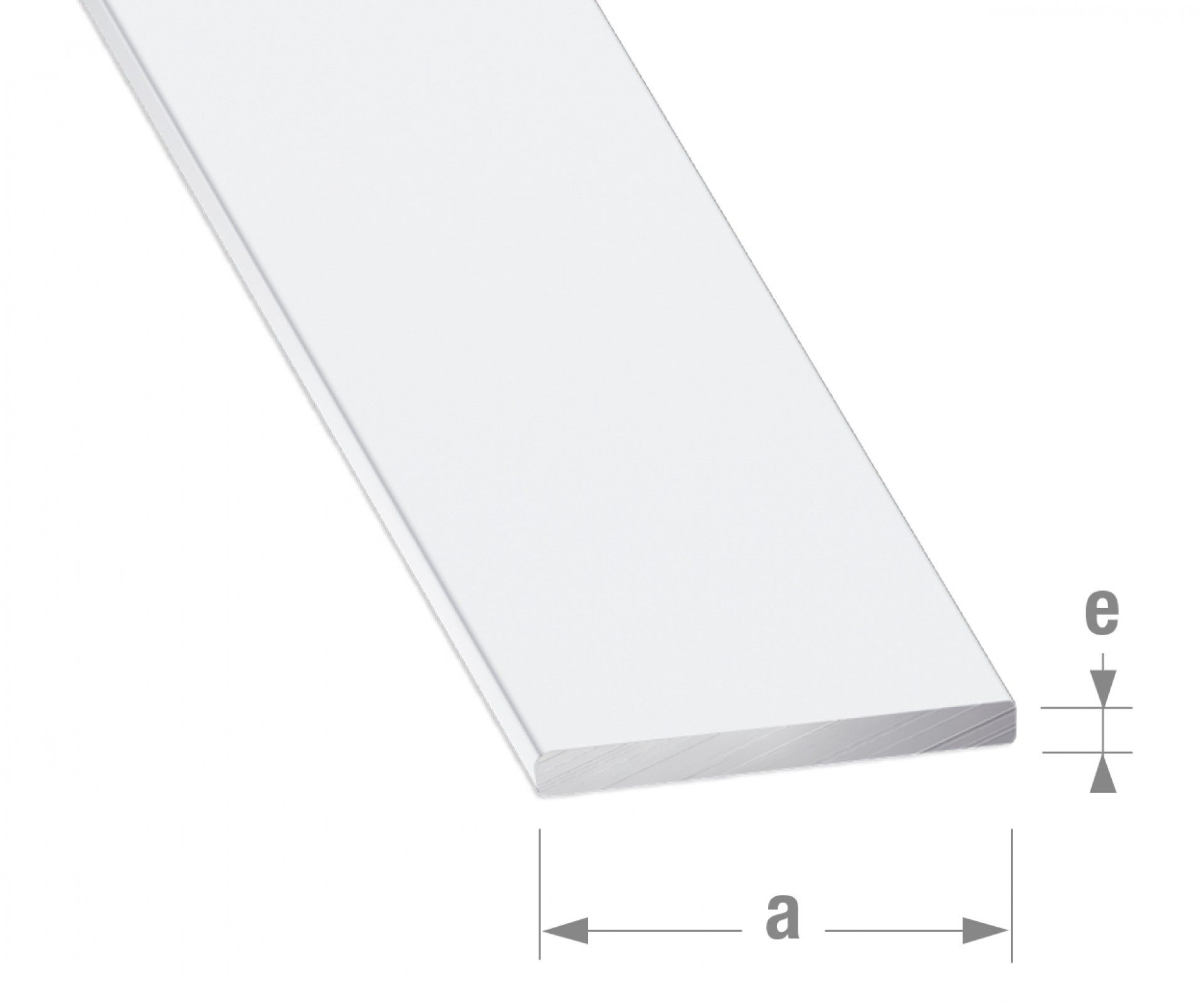 Perfil Plano Alumínio Lacada 20x2 Branco 1m