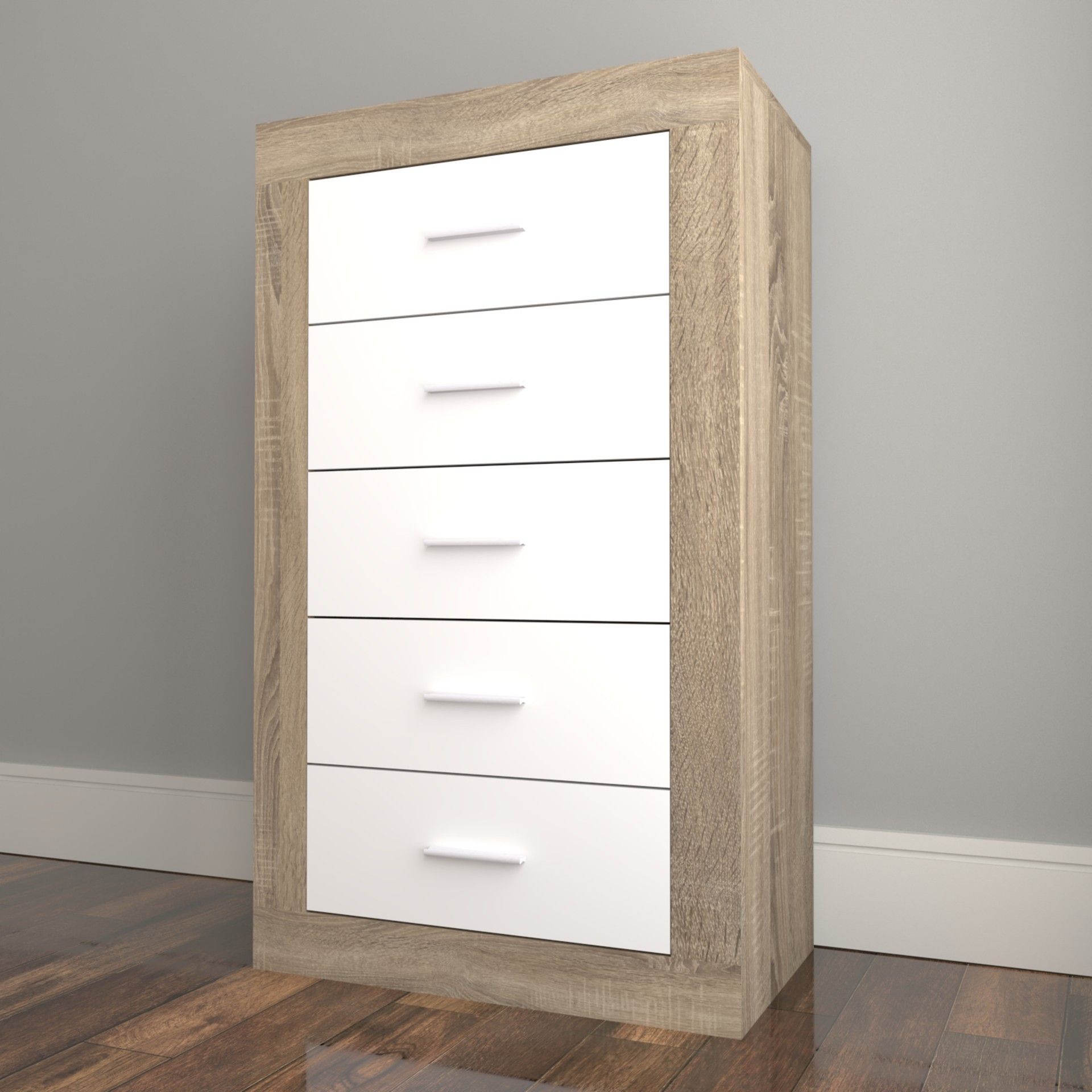 Camiseiro Viena 5 gavetas 60x101.8x35 Carvalho Creme